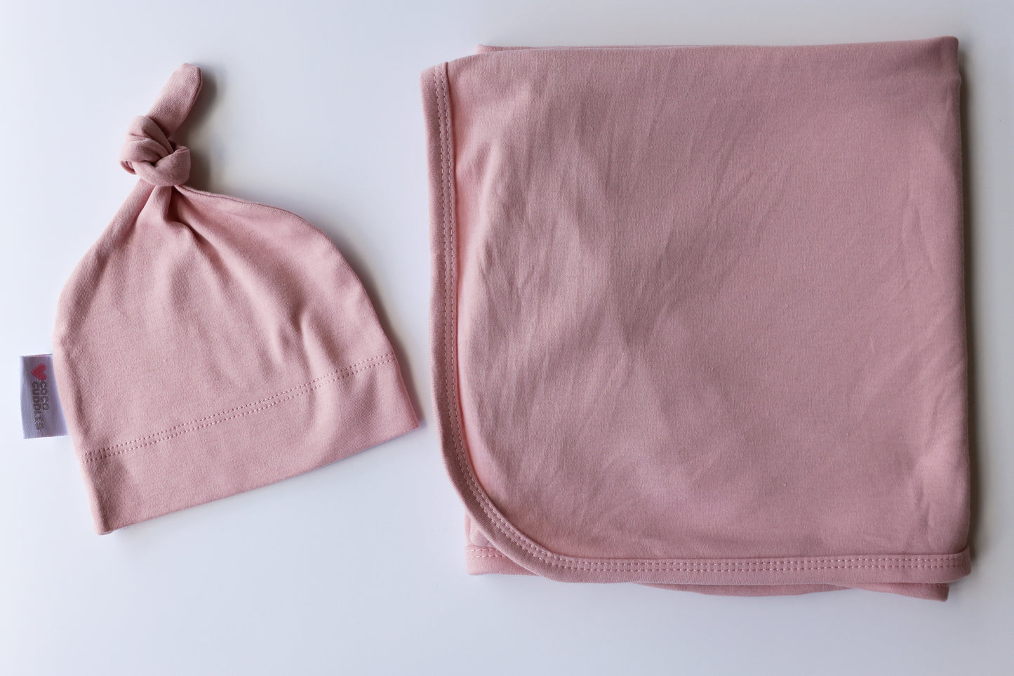 Jersey Swaddle & Matching Head piece - Rose