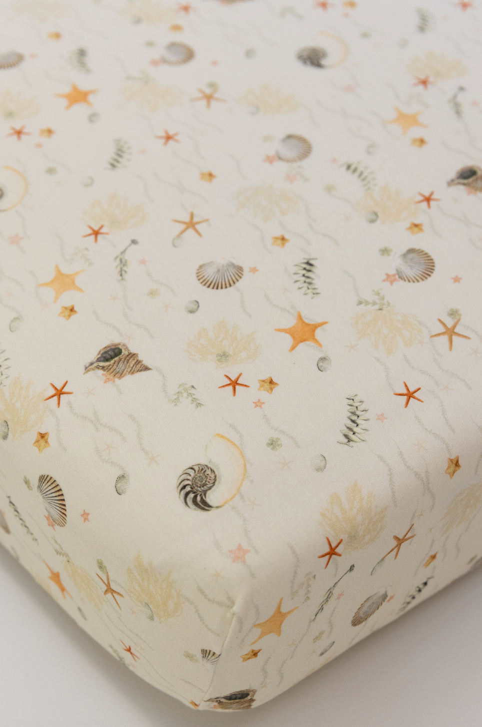 Jersey Cotton Fitted Cot Sheet - Sea Shells