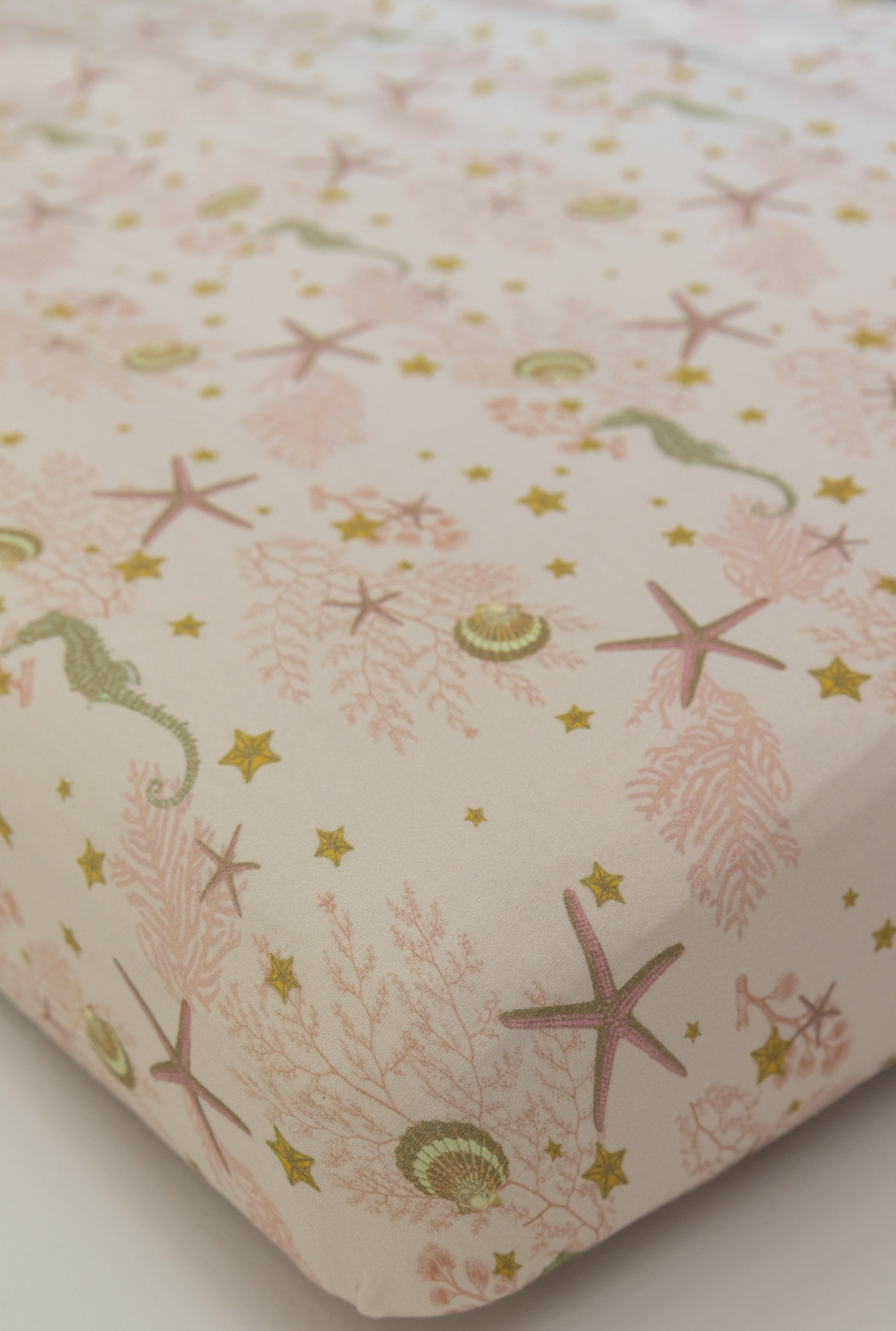 Jersey Cotton Fitted Cot Sheet - Pink Sea