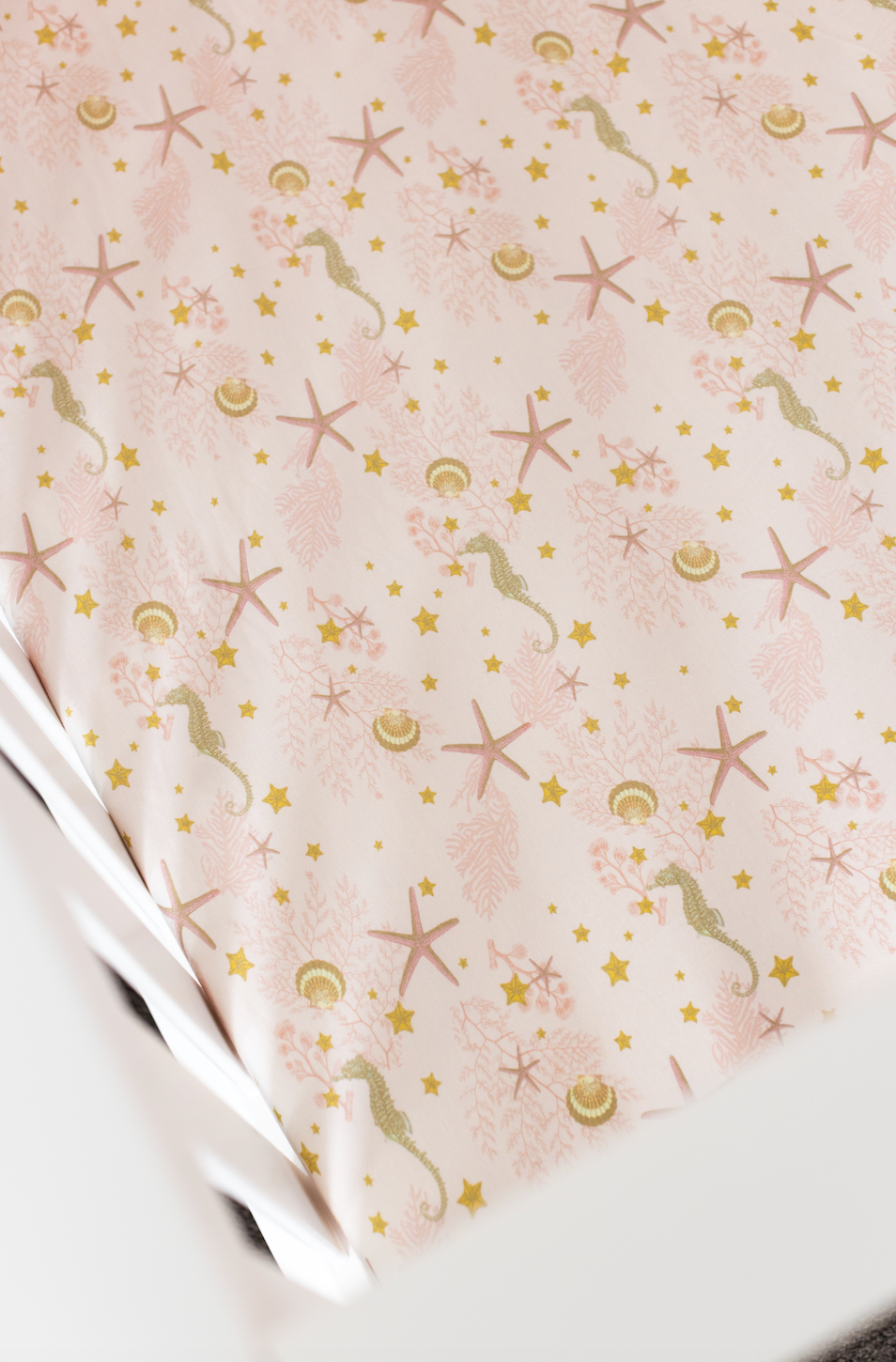 Jersey Cotton Fitted Cot Sheet - Pink Sea